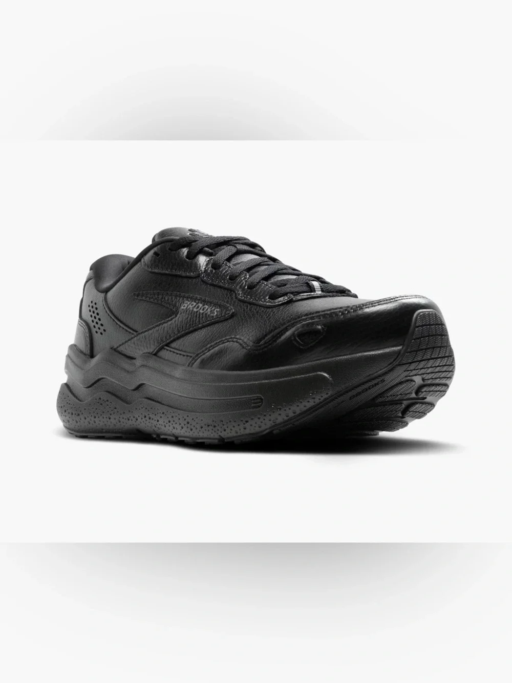 Brooks Ghost Max L Leather Walking Shoes All Black Men’s Size 10 Comfort